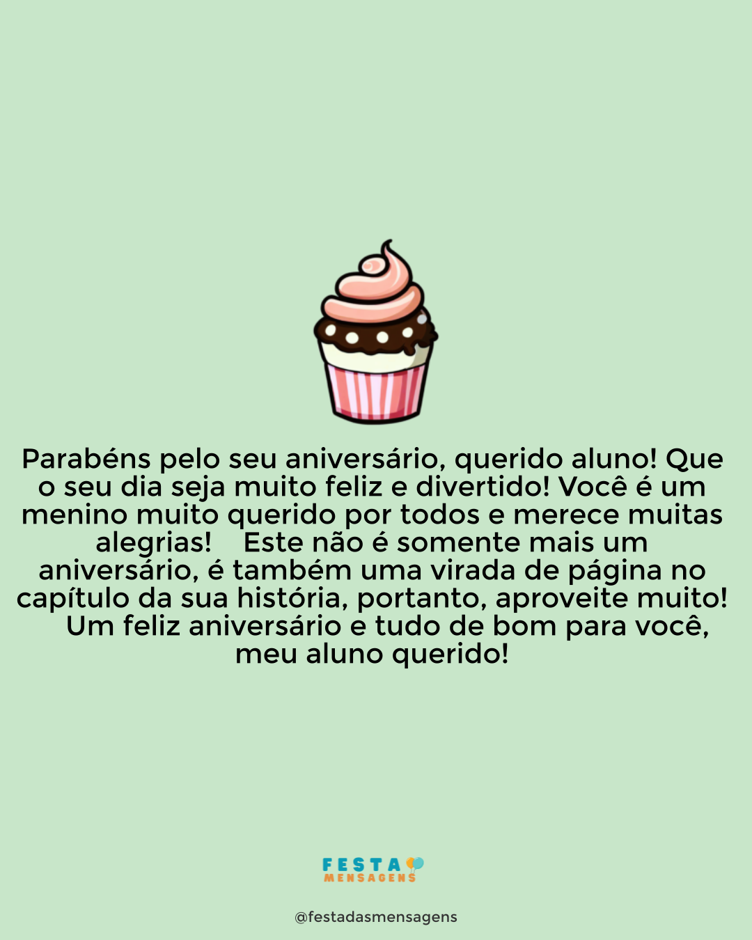 mensagens criativas aniversário aluno