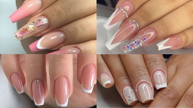 unhas de gel amendoada
