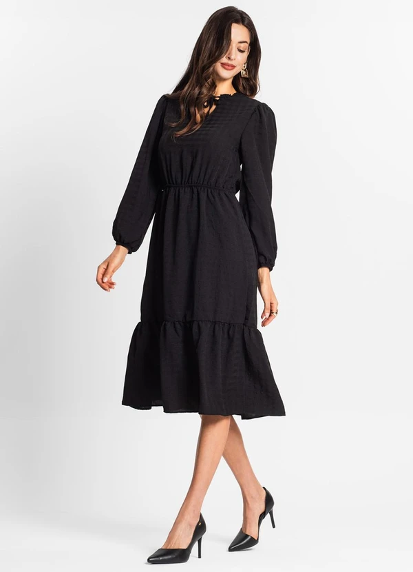 vestido midi sem manga