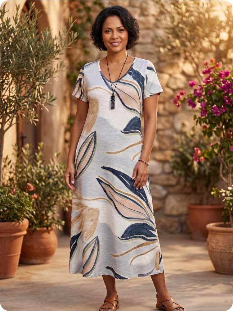 vestido midi decote v
