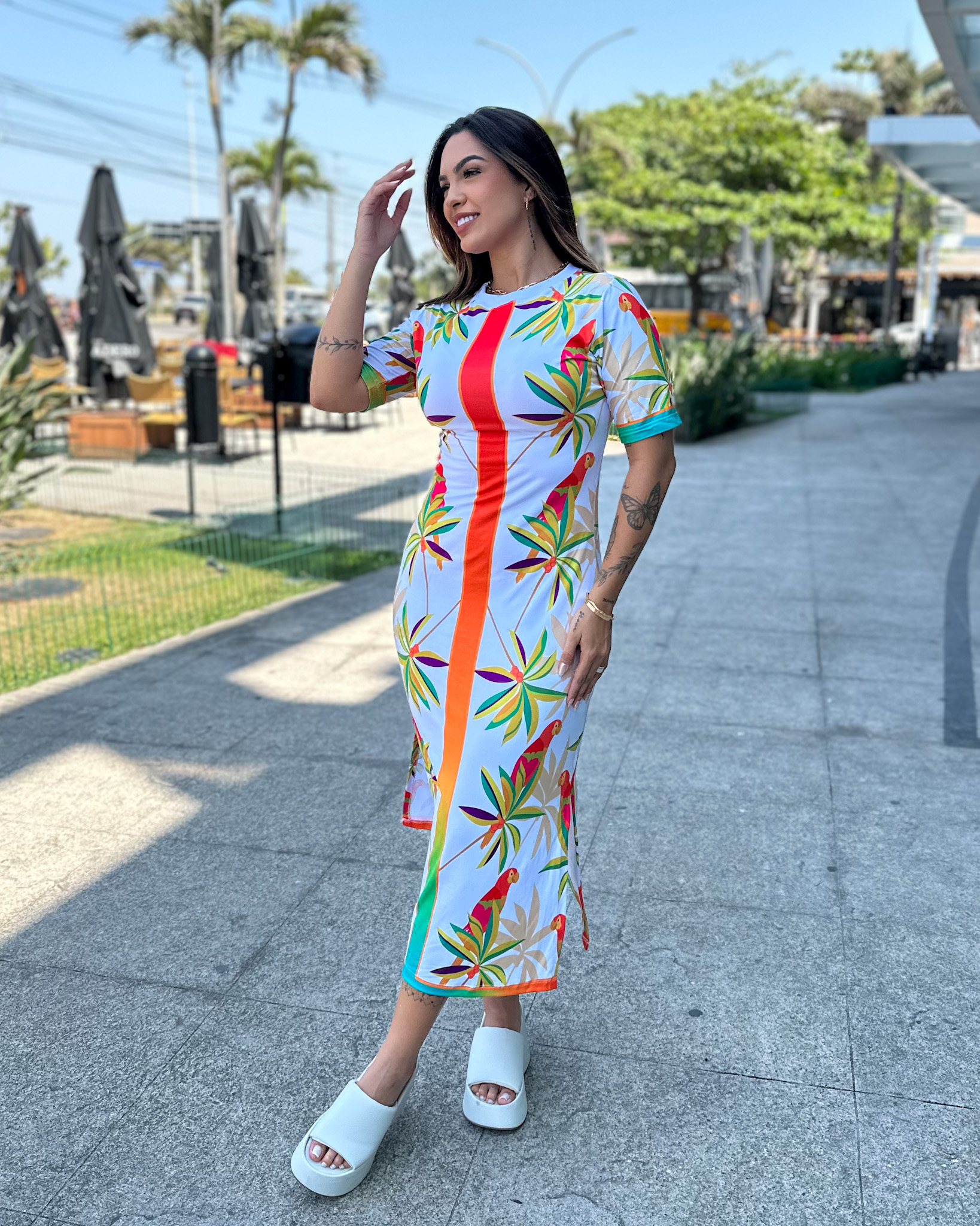 vestido midi chemise