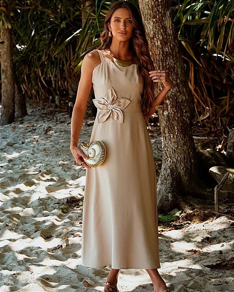 vestido midi justo