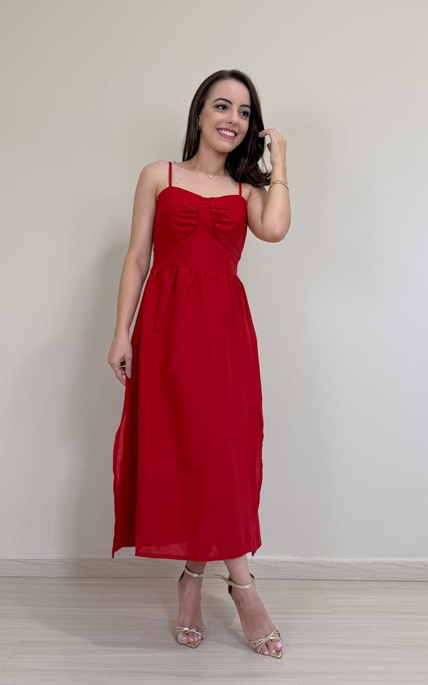 vestido midi rodado