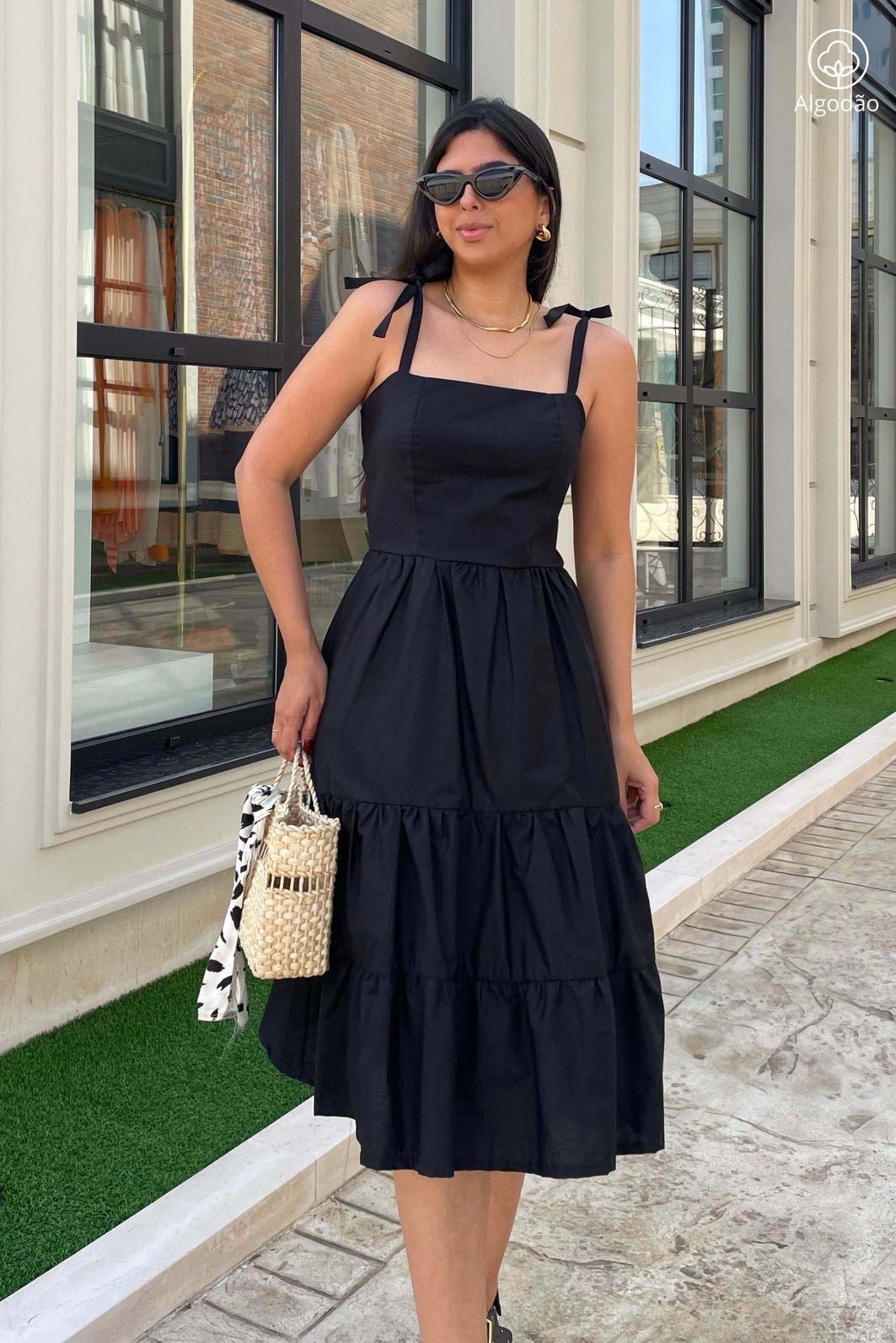 vestido midi estampado