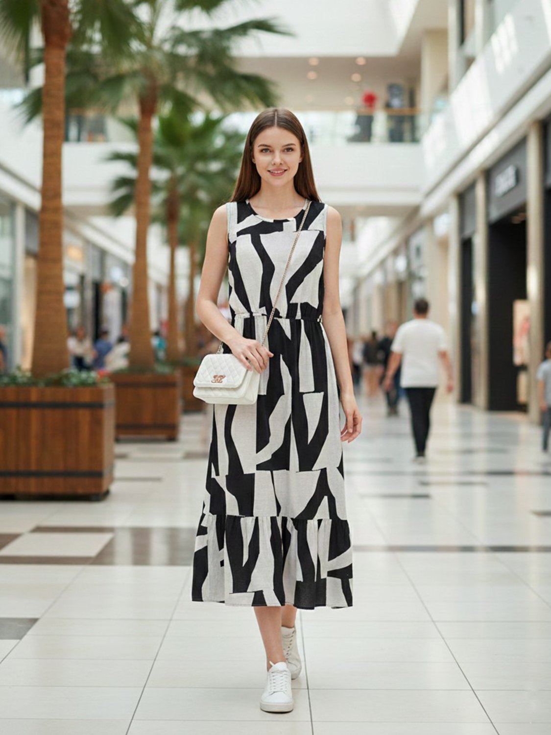 vestido midi liso