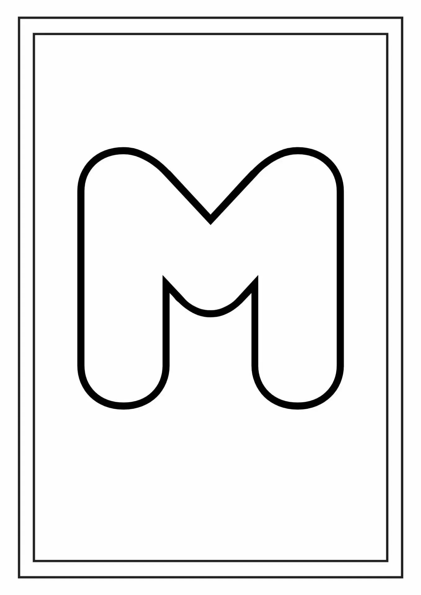 molde letra M cursiva