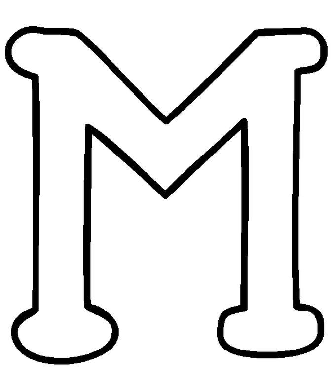 molde letra M em feltro
