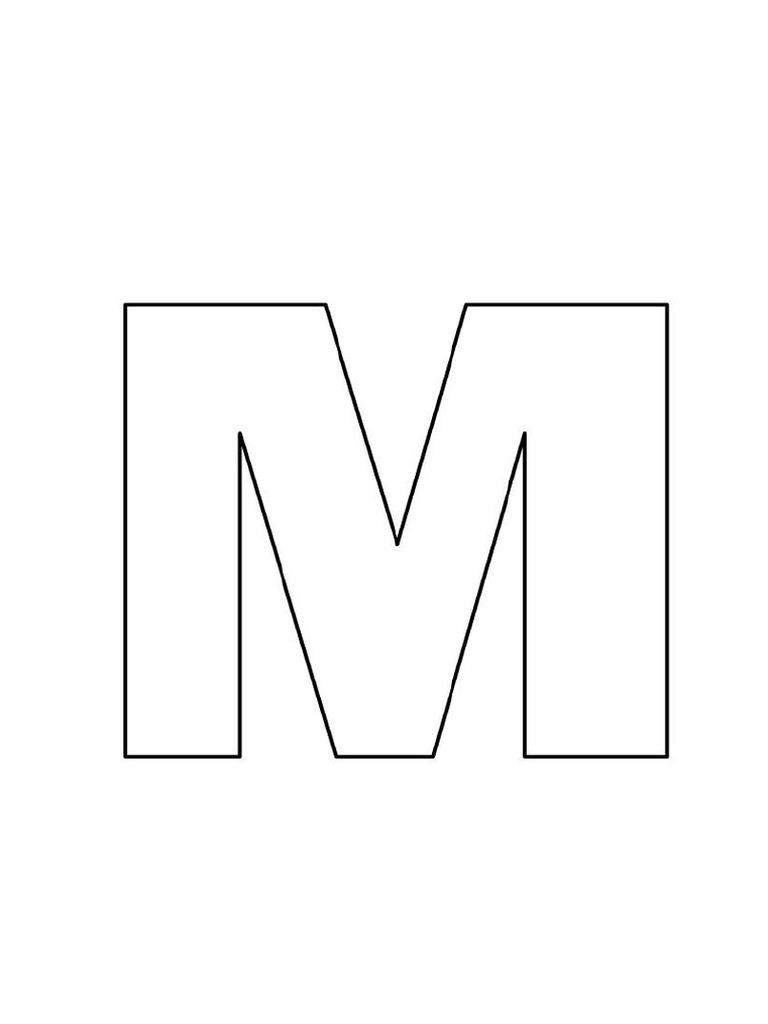 molde letra M em EVA