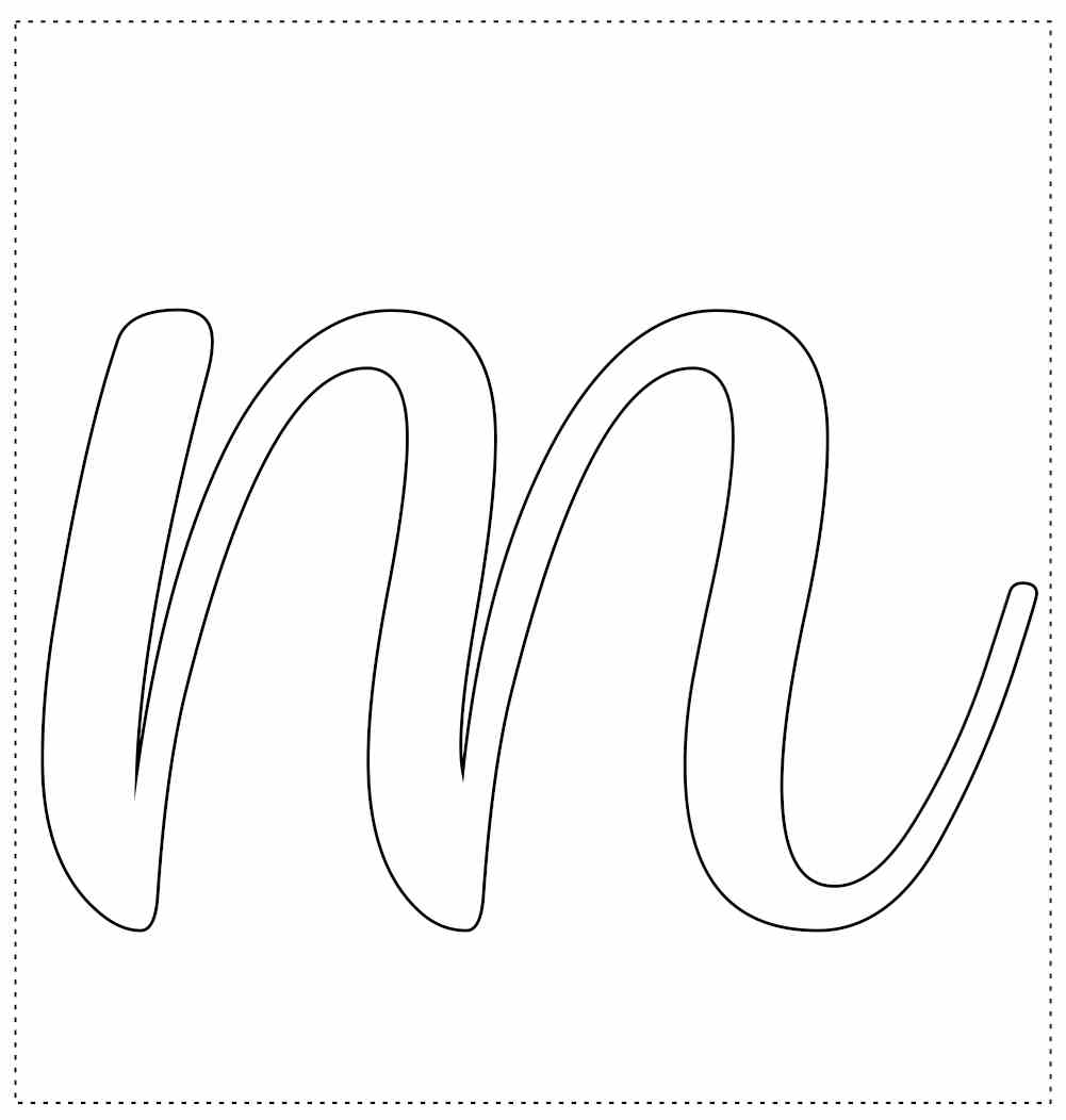 molde letra M em papelão