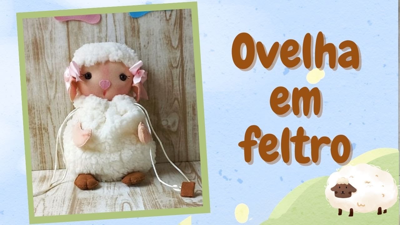 molde ovelha porta bombom feltro