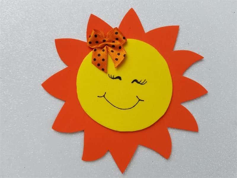 molde de sol em feltro