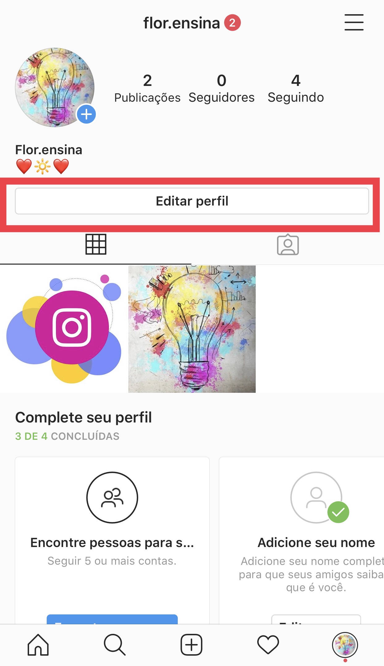 nome instagram