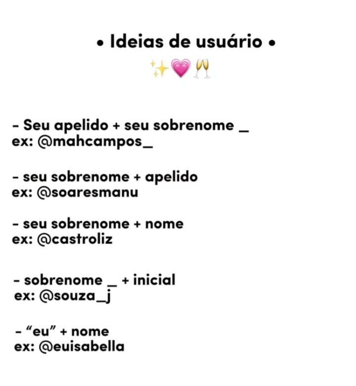 ideias de nomes para perfil de instagram