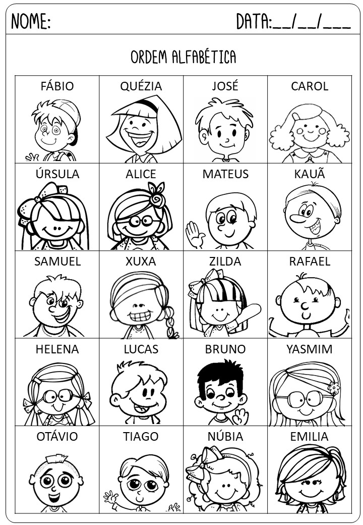sequência do alfabeto atividades