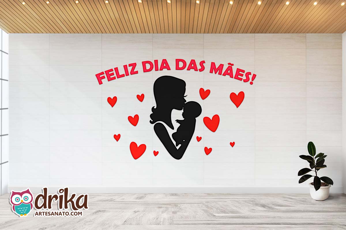 Painel com frases Dia das Mães