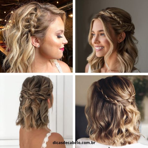 penteados para cabelo médio para festa