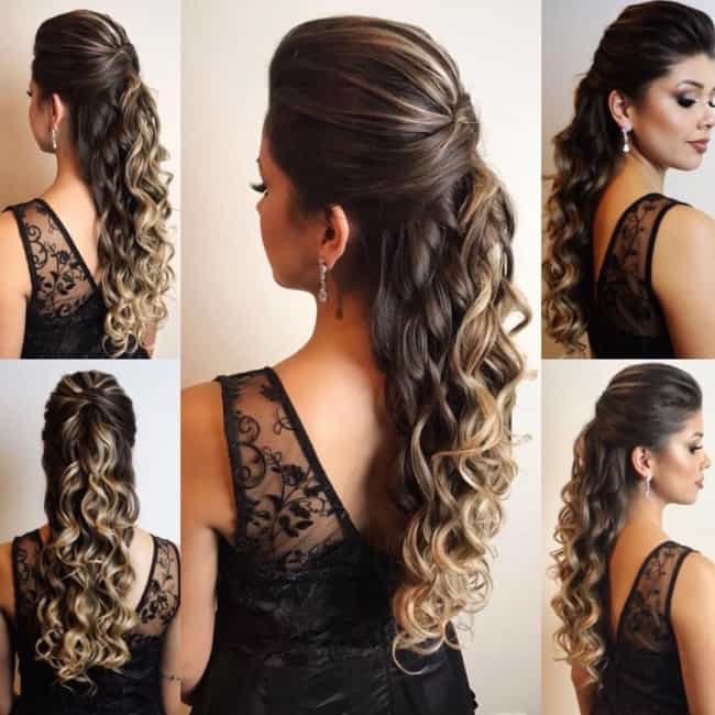 coque para madrinha de casamento com cachos