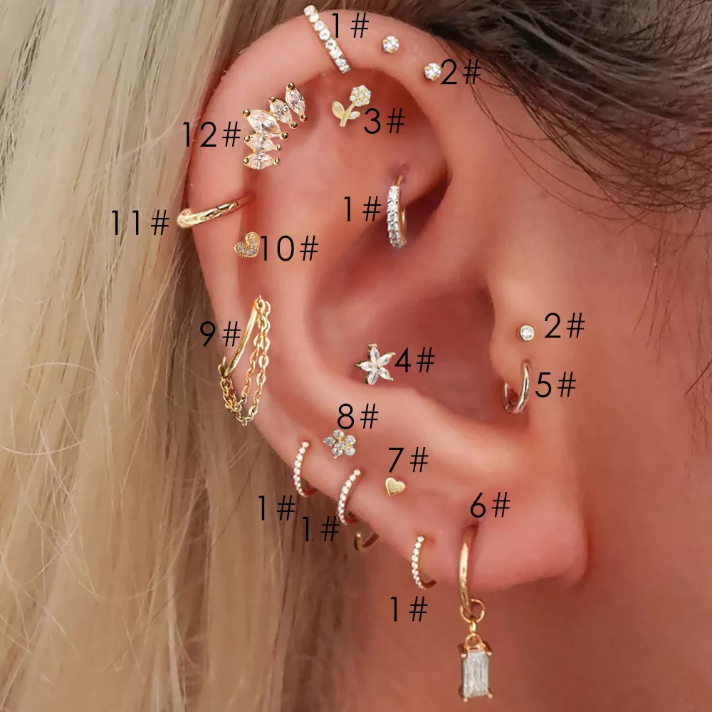 piercing aço cirúrgico orelha