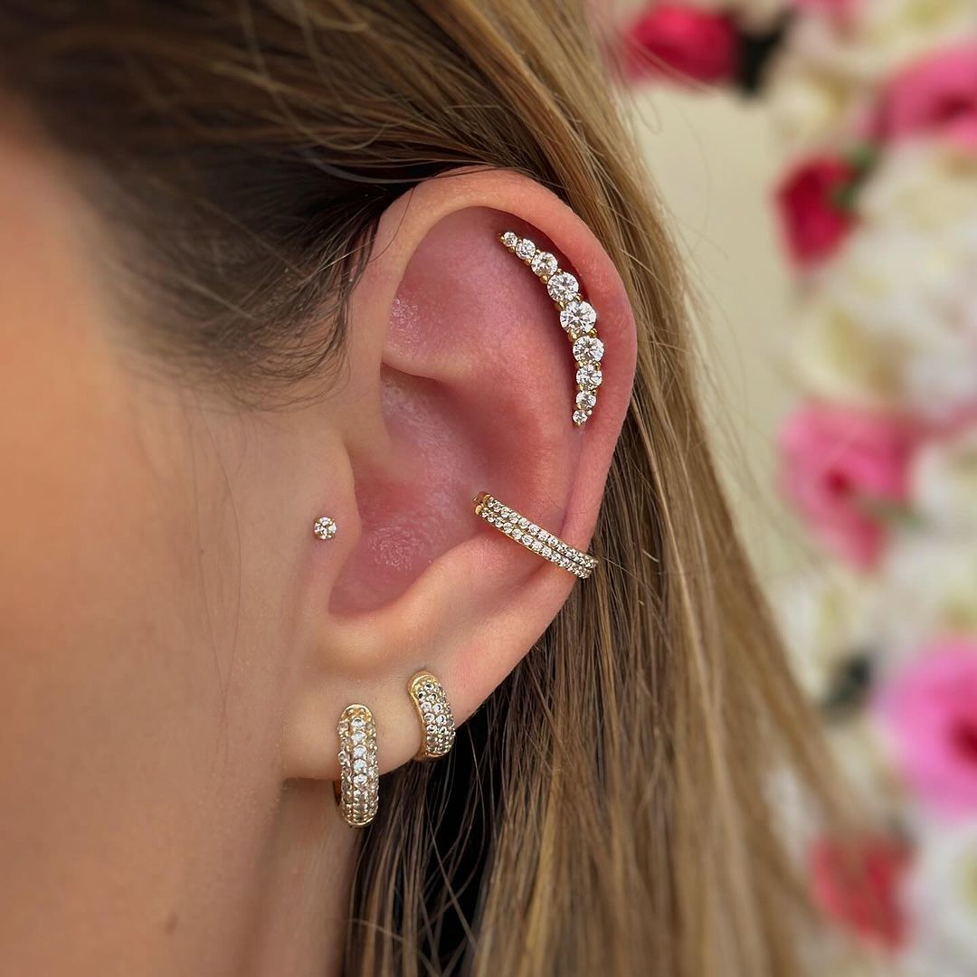 piercing ouro 14k orelha