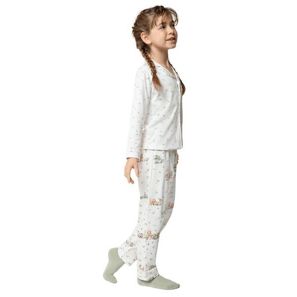 pijama feminino longo abotoado