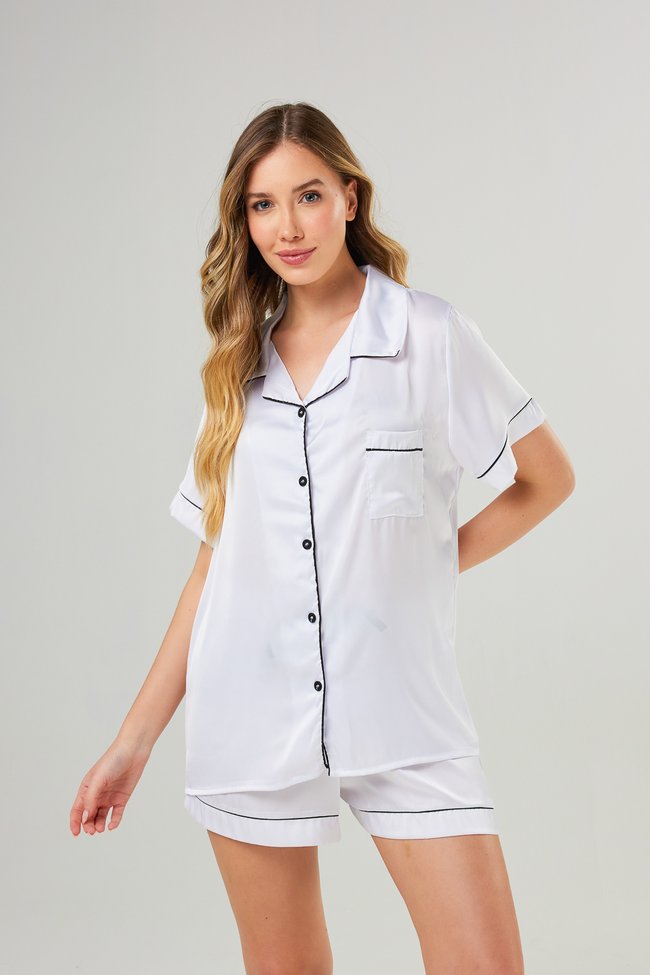pijama branco com shorts