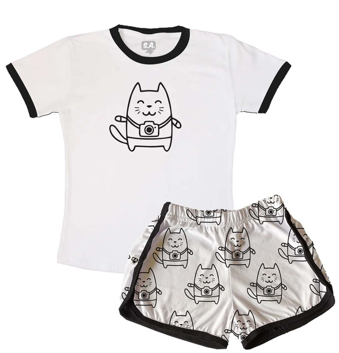 conjunto pijama branco cetim