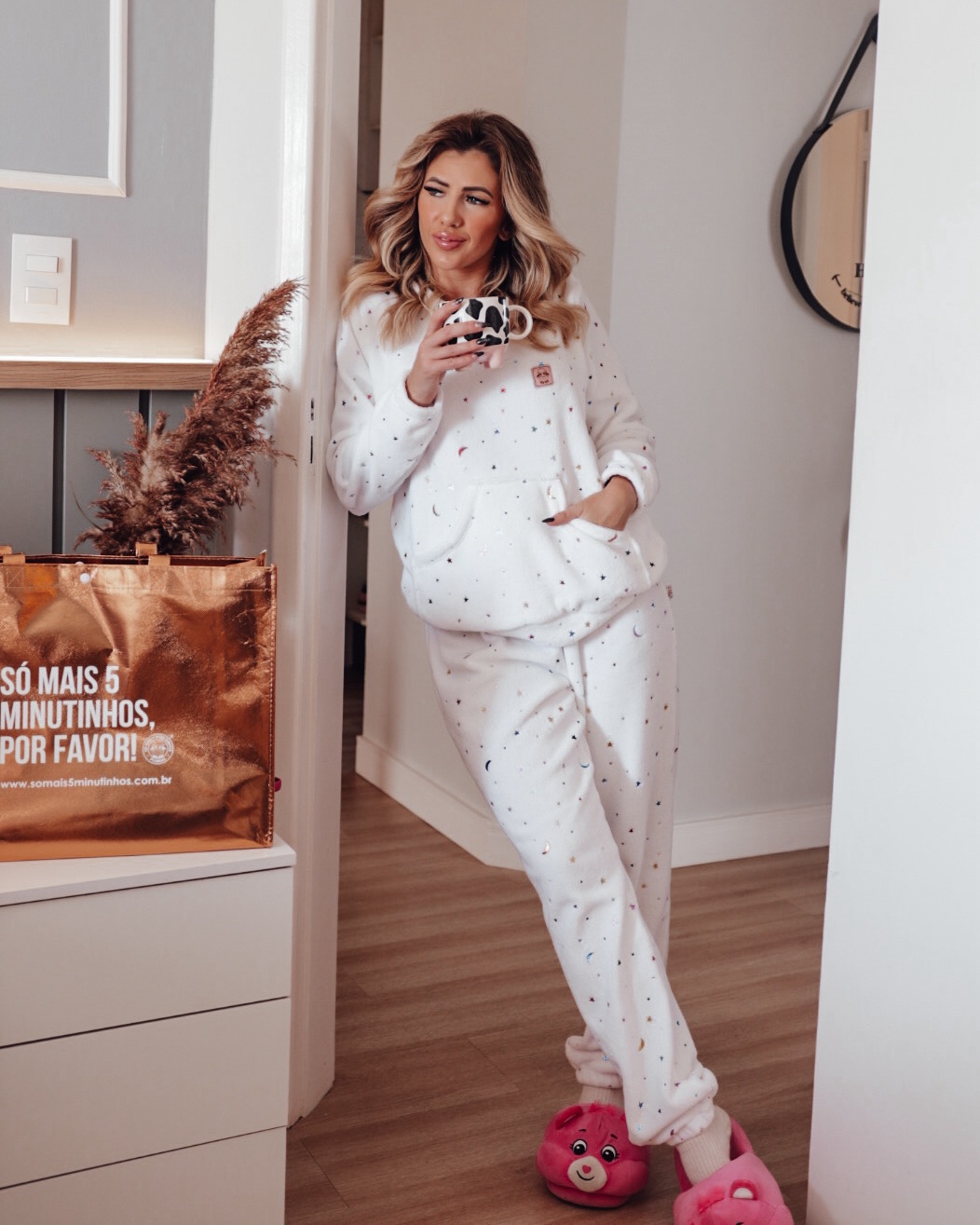 pijama curto branco