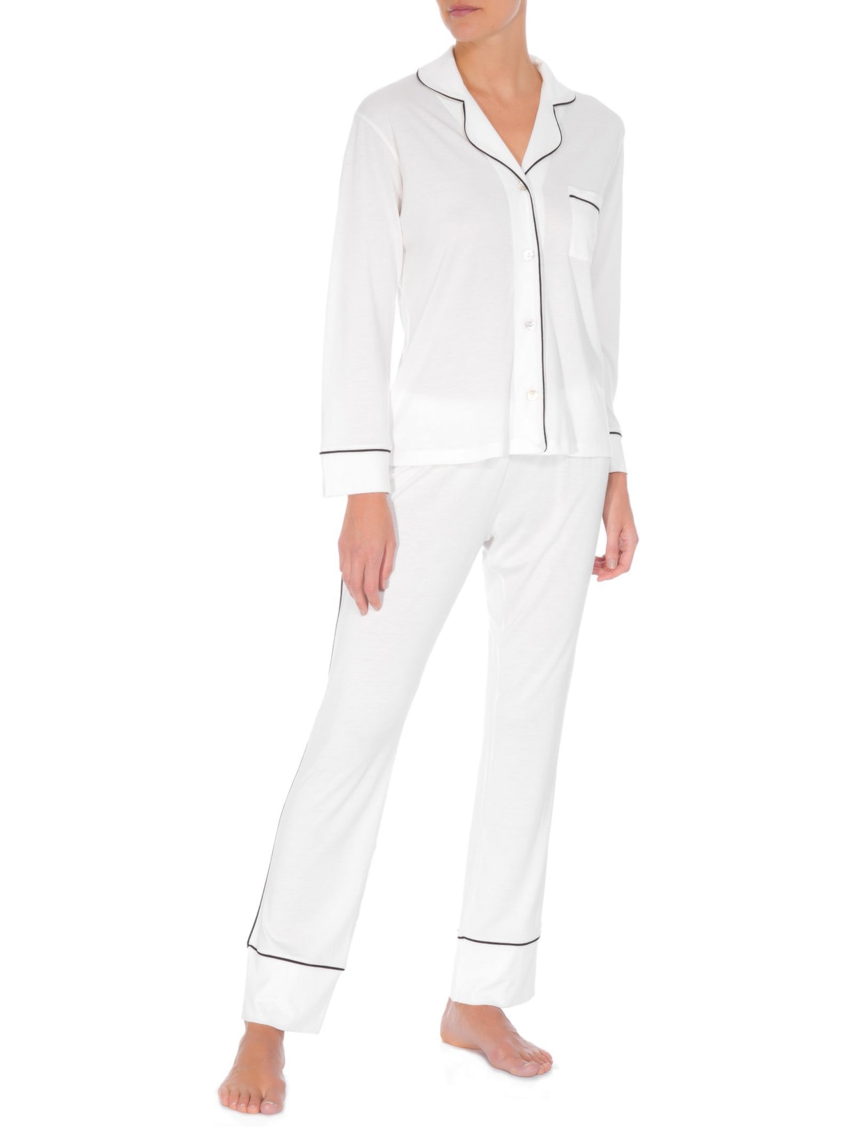 pijama manga longa branco feminino
