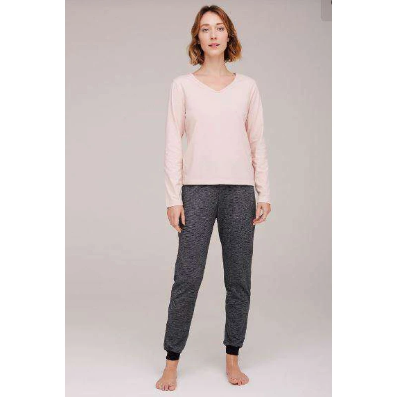 pijama curto cinza