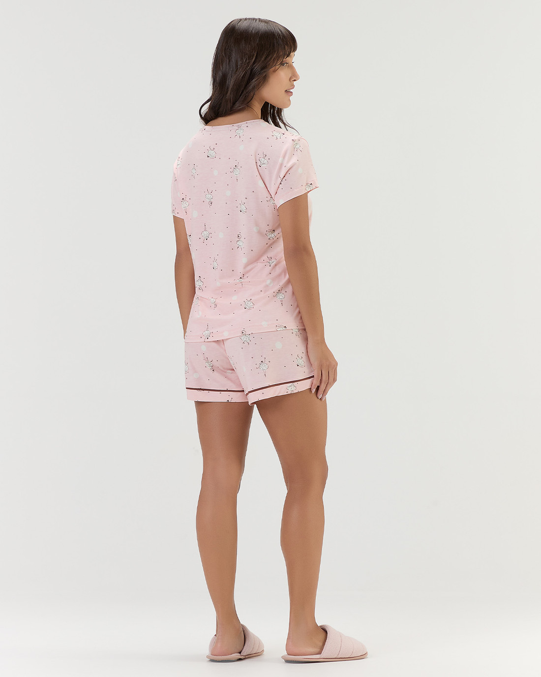 pijama feminino manga curta e bermuda