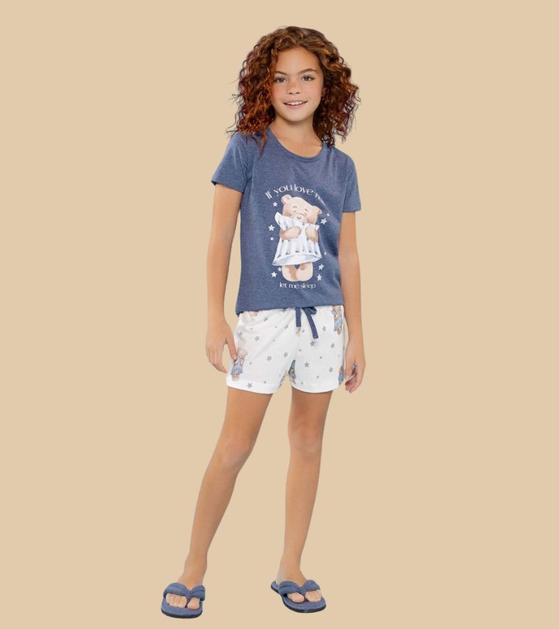 conjunto pijama feminino manga curta