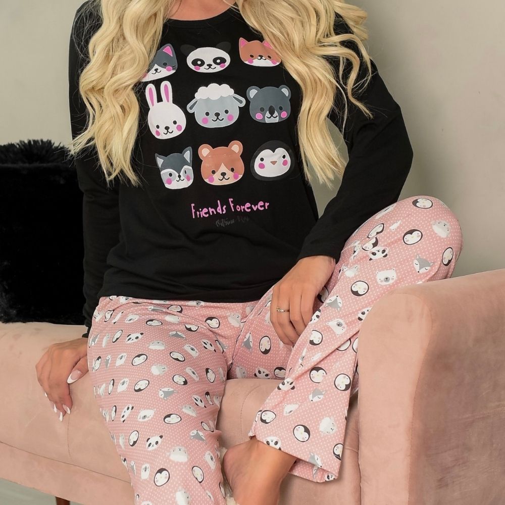 conjunto pijama feminino fofo