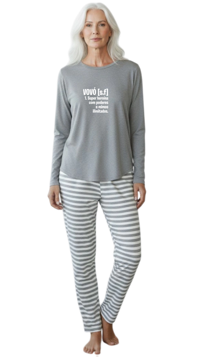 camisola de botão idosa