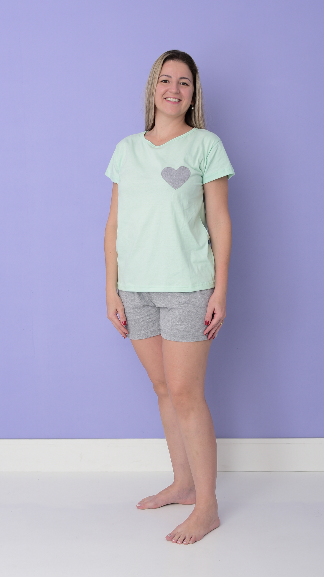 pijama feminino algodão liso
