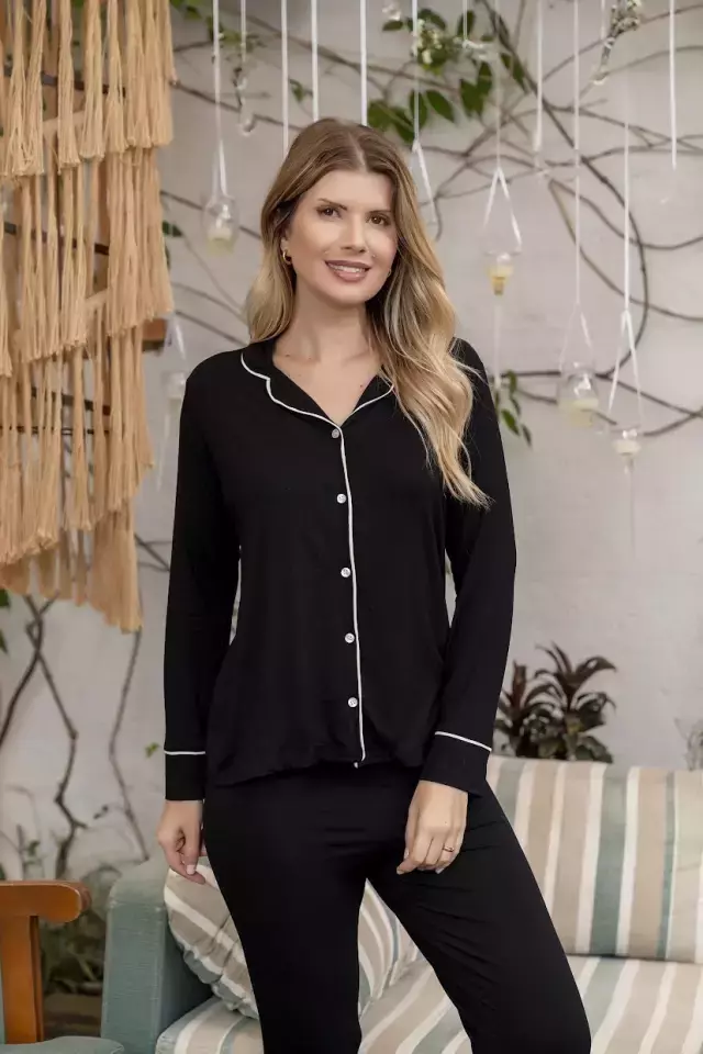pijama feminino curto liso