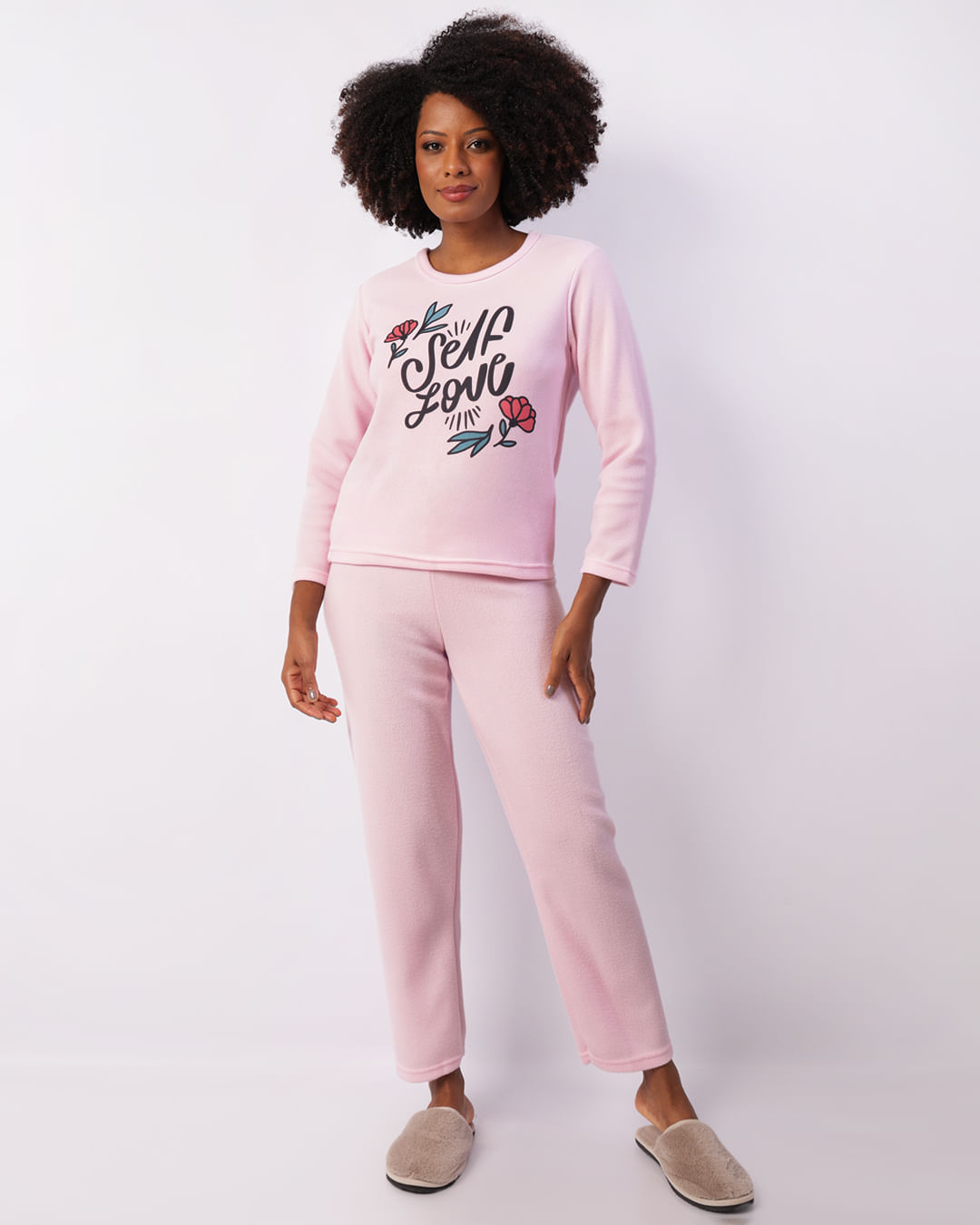 pijama feminino pescador liso