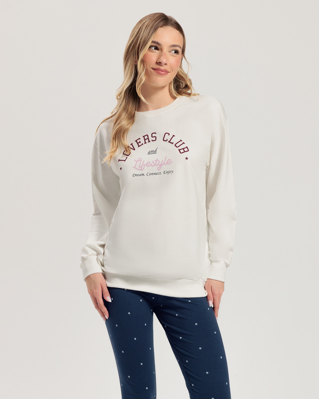 pijama feminino xadrez manga longa