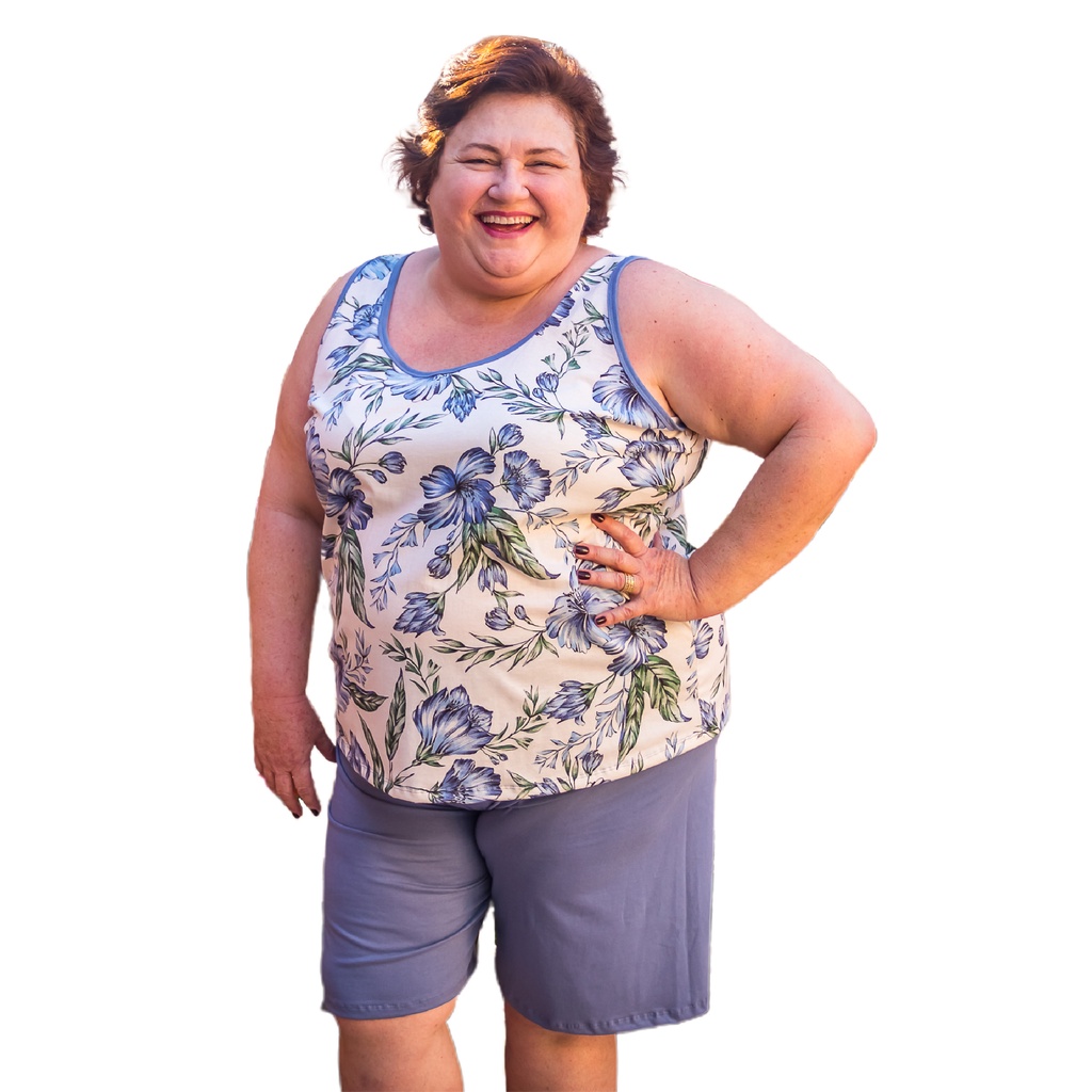 pijama longo plus size