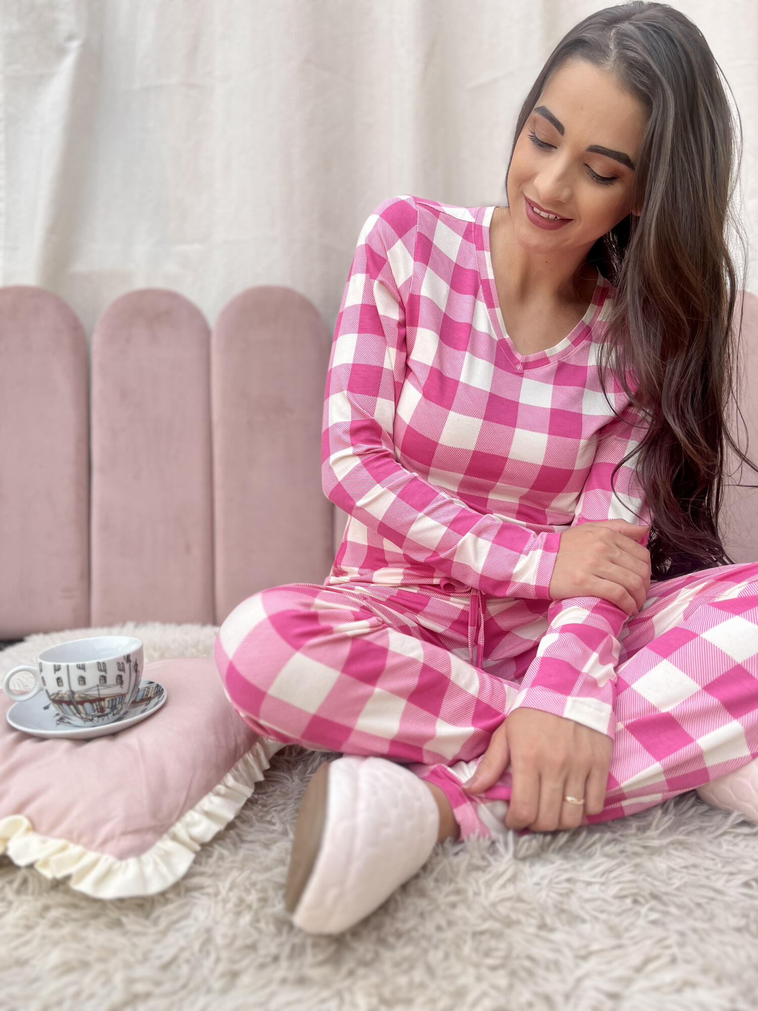 pijama americano rosa feminino