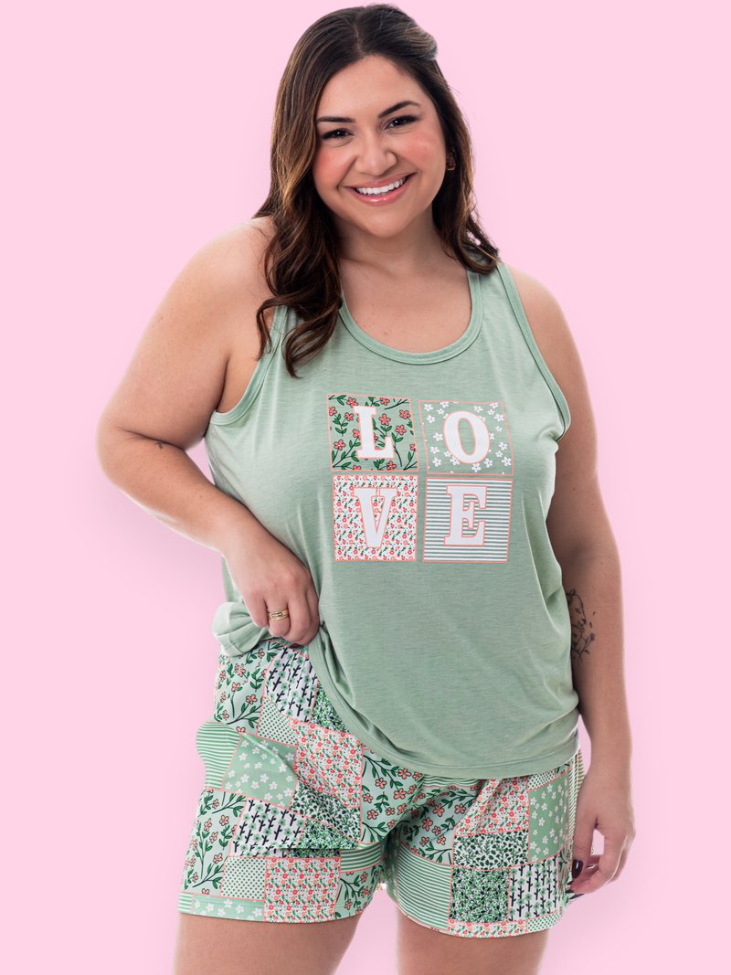 pijama feminino verde claro