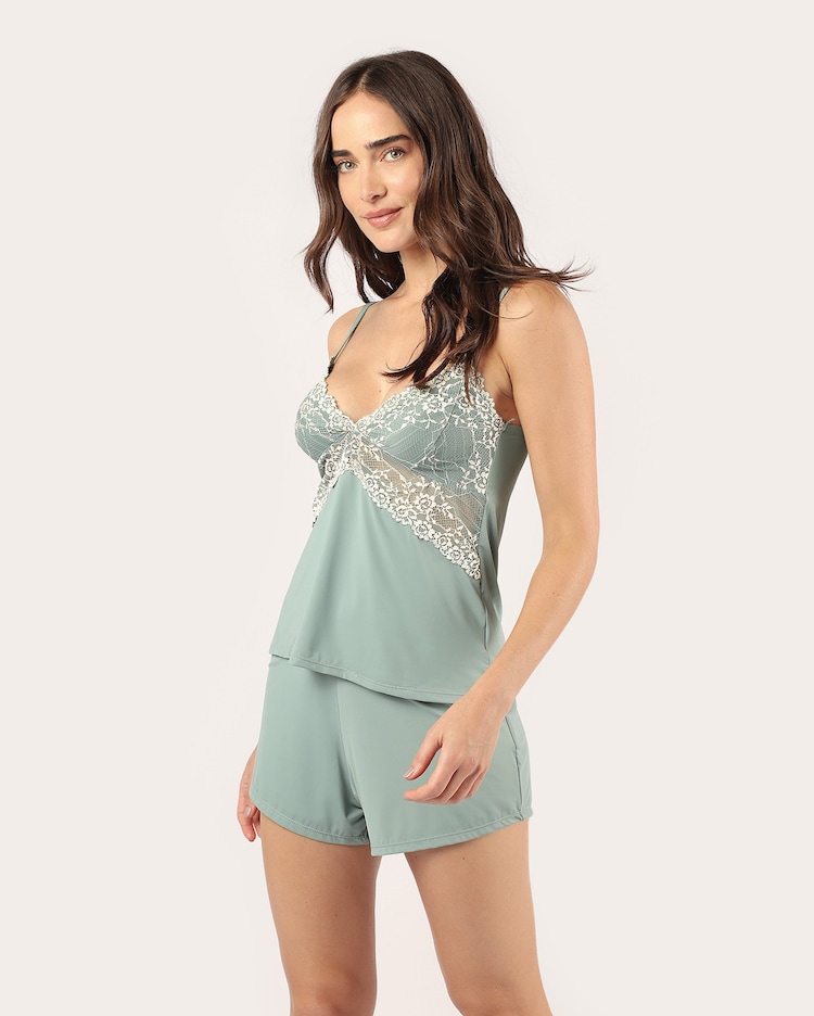 pijama de algodão verde