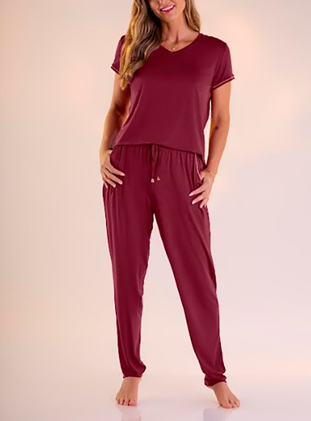 pijama viscolycra com calça capri