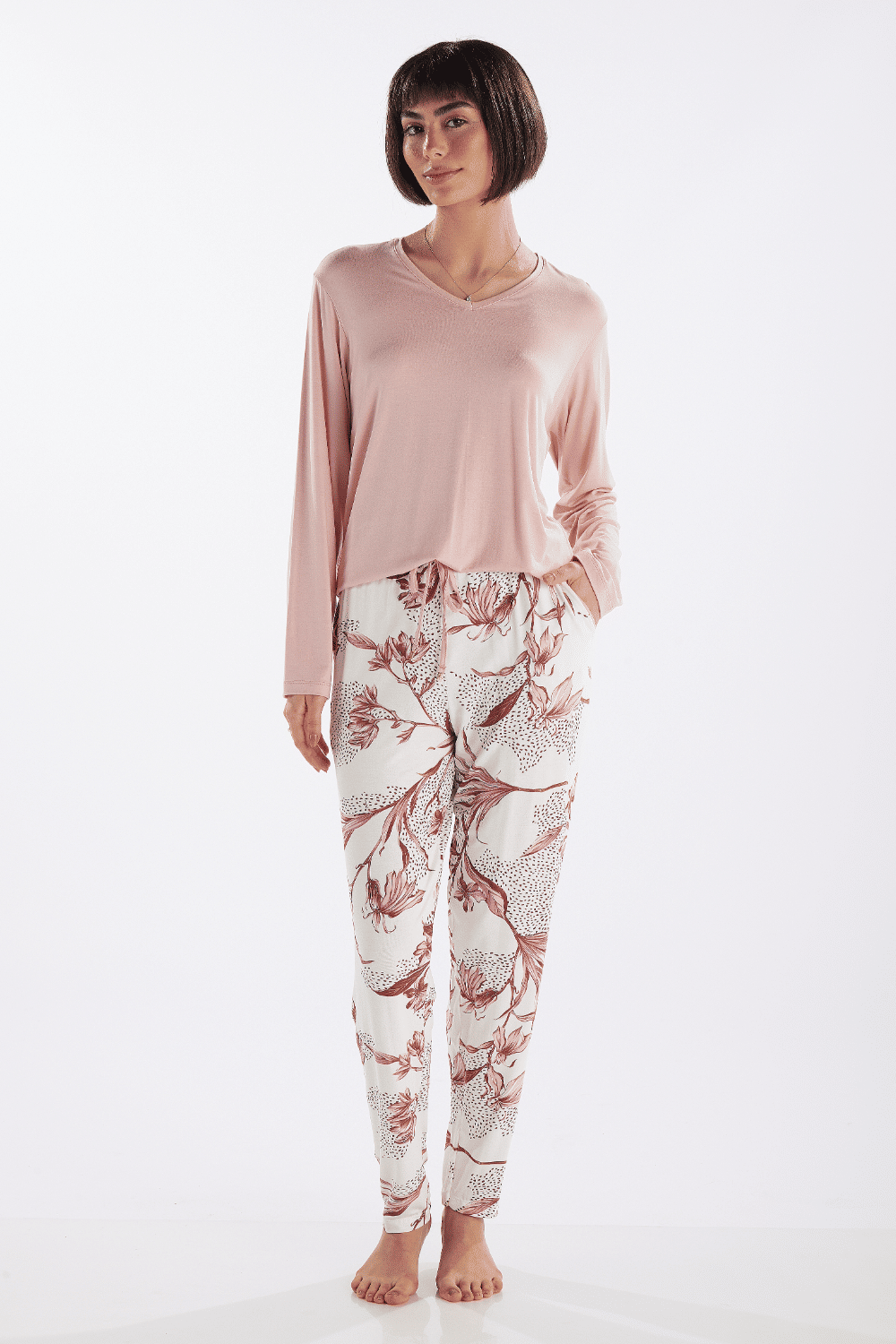 pijama viscolycra com calça capri