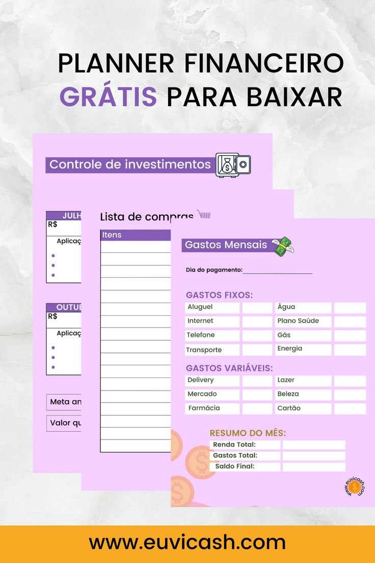 como fazer um planner financeiro