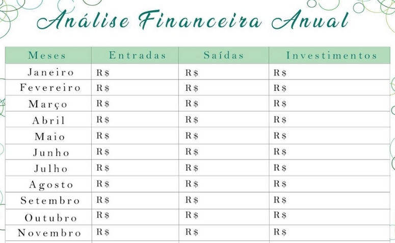 template de finanças pessoais pdf
