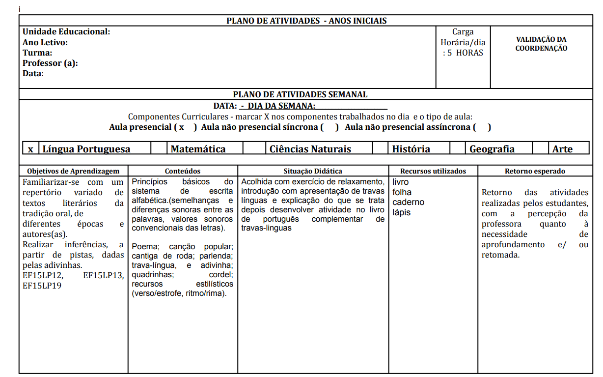 modelo plano de aula bncc fundamental