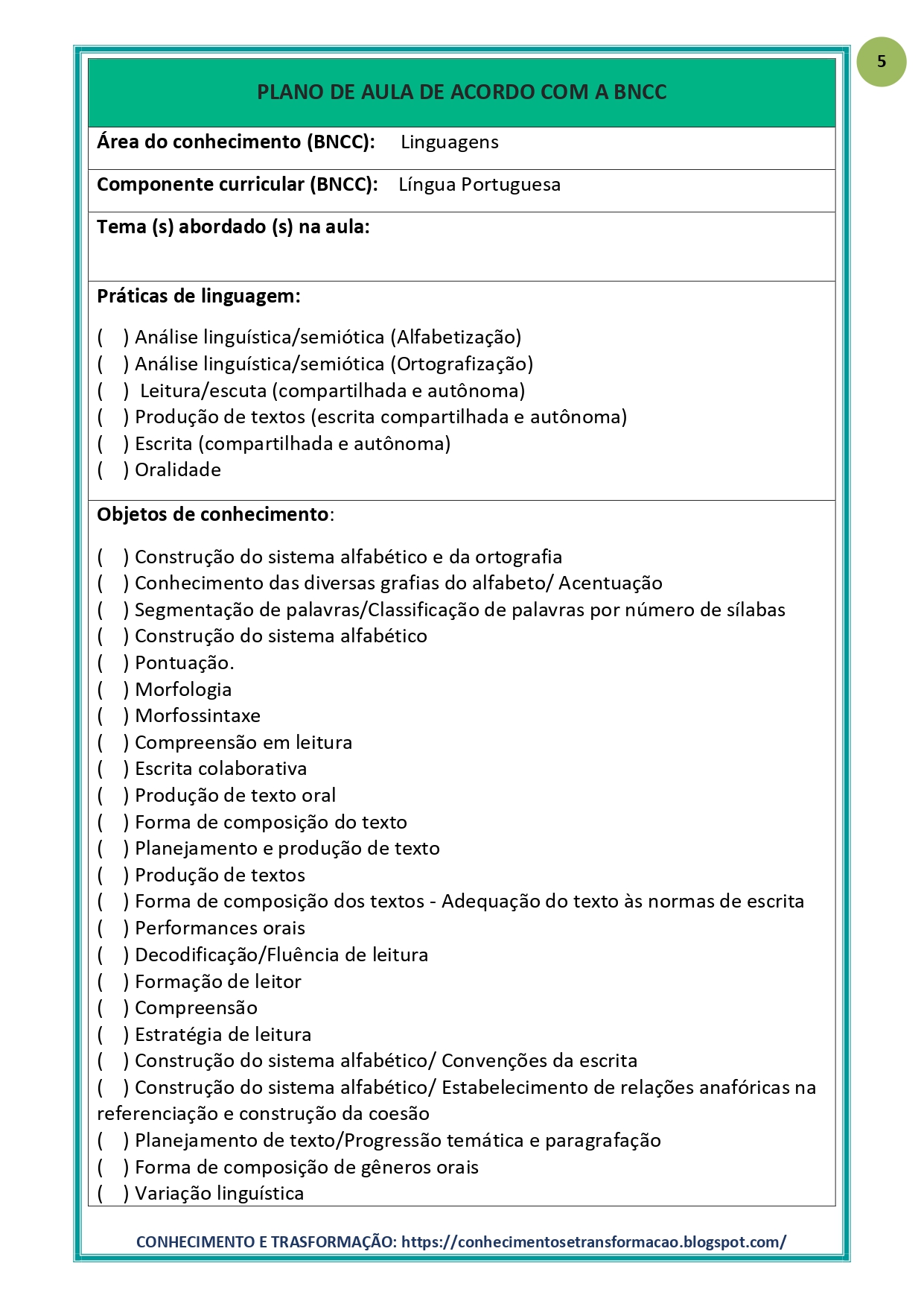 plano de aula bncc educação infantil para imprimir