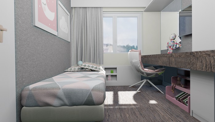 cores para quarto cinza e rosa