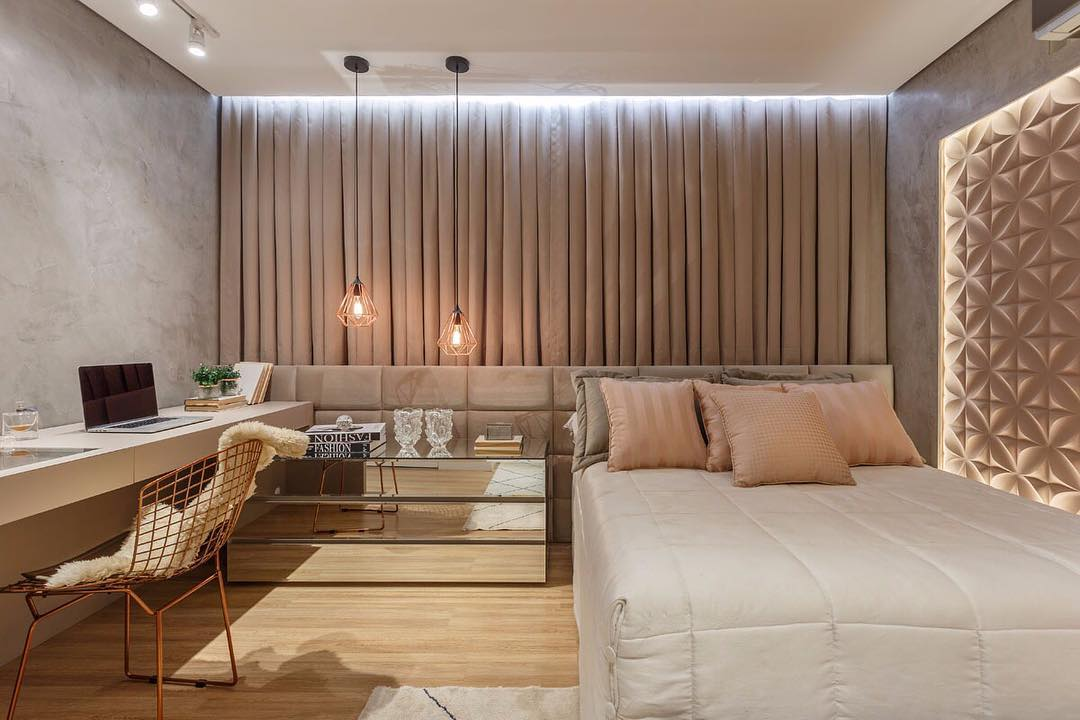 quarto cinza e rosa casal