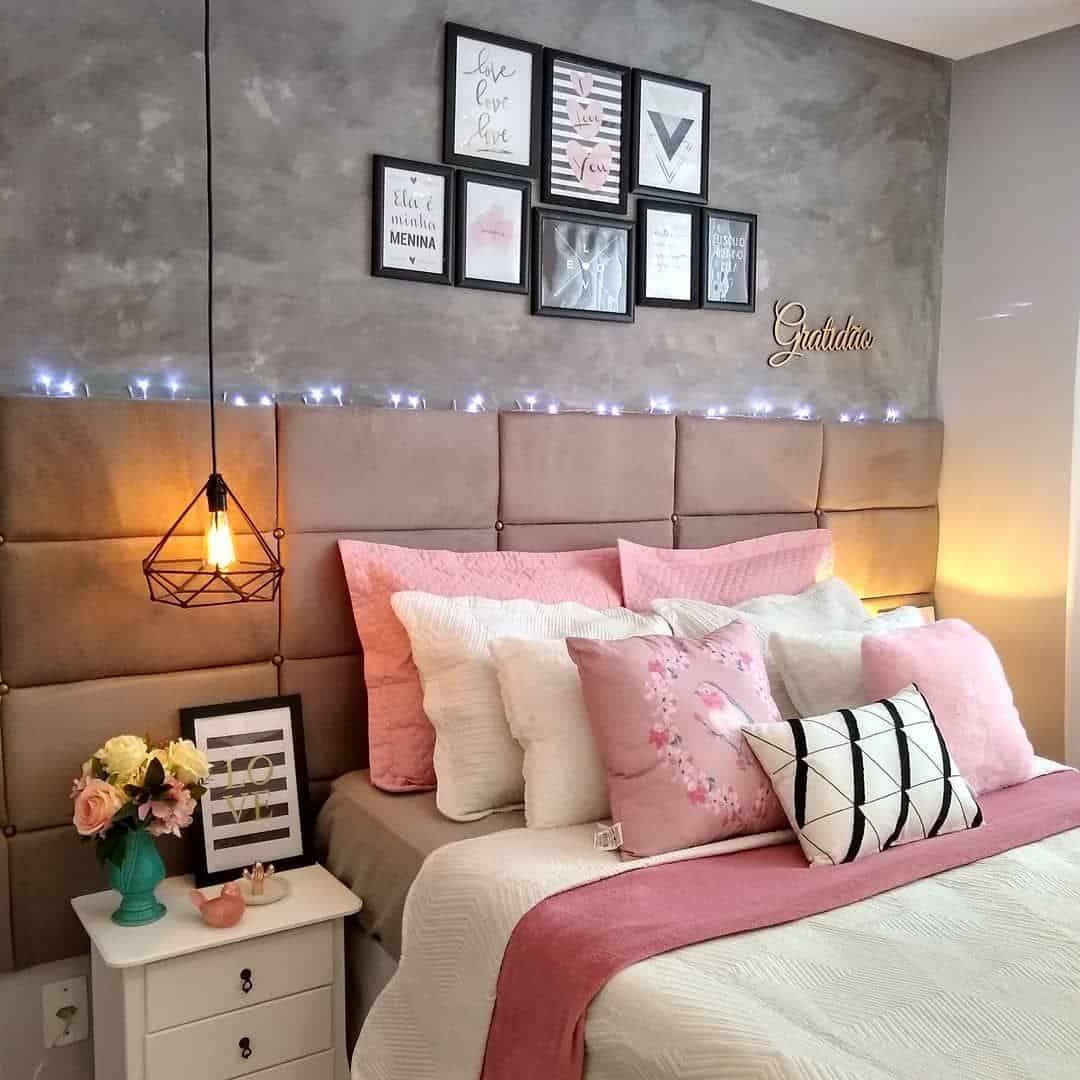 ideias quarto cinza e rosa